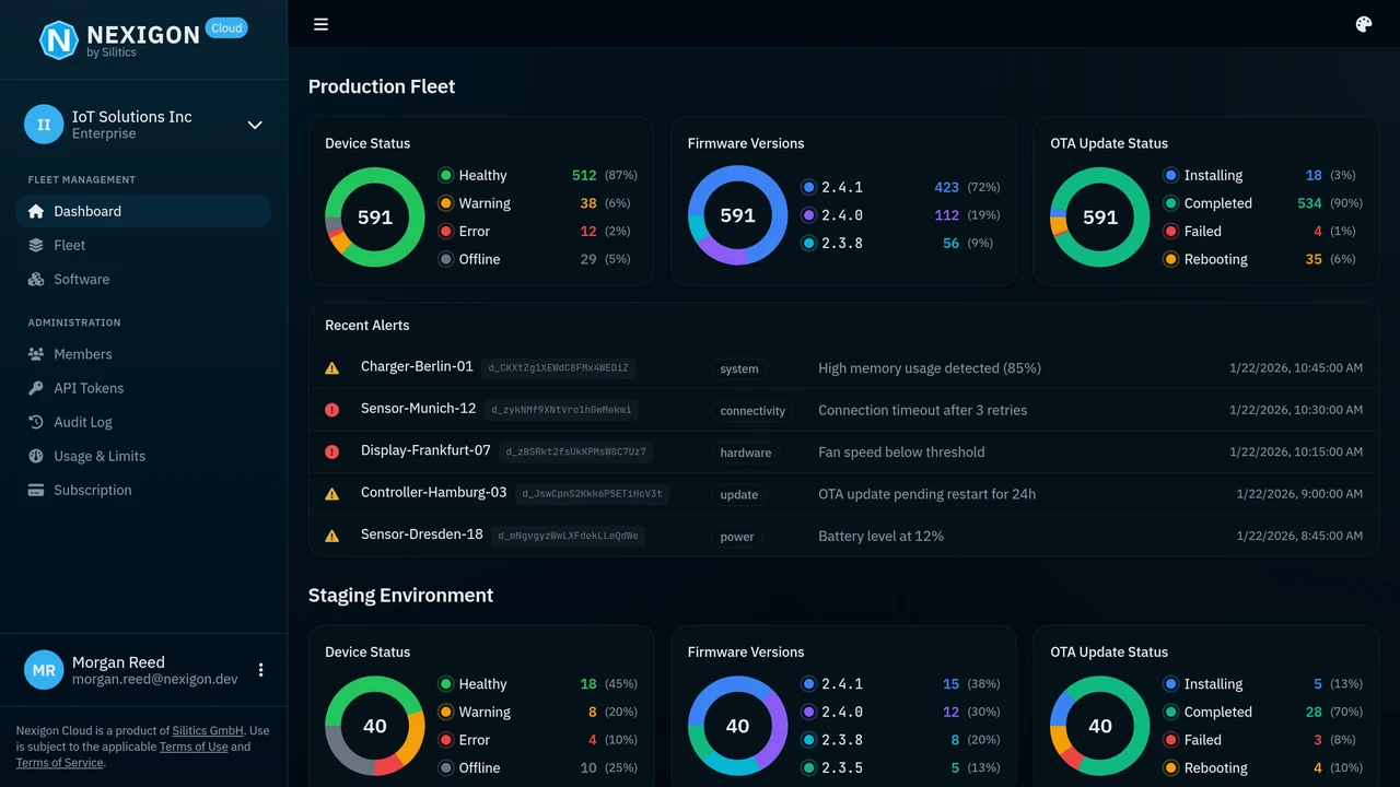 Nexigon Fleet Dashboard