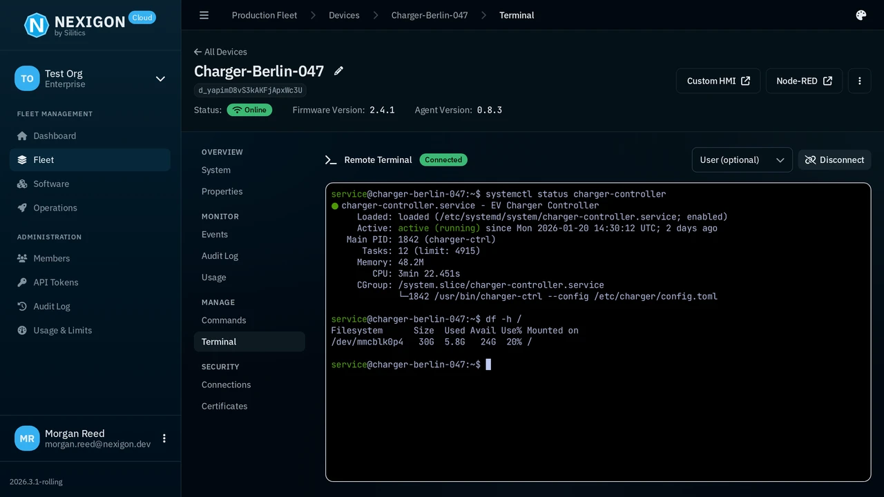 Nexigon Remote Terminal